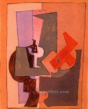 The pedestal table 1914 Pablo Picasso Oil Paintings